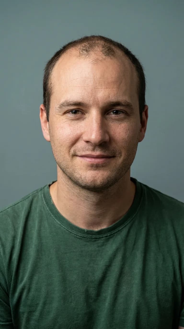 Haartransplantation vorher, Patient 1